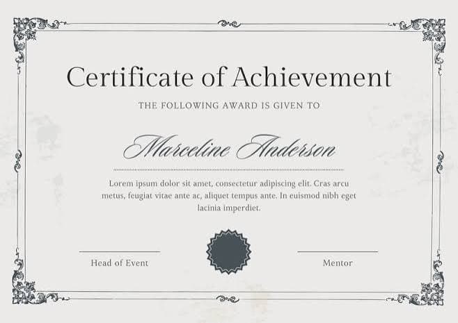 Hard Copy Certificate